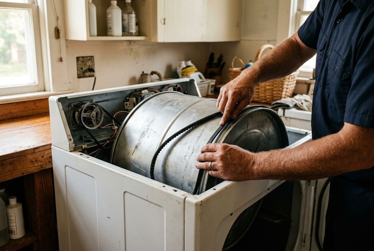 Dryer Repair technician at work